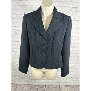 Stresa ASL Dark Blue Striped Two Button Single Breasted Notch Lapel Blazer 2P